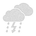 Mesh Vector Thunderstorm Icon Royalty Free Stock Photo