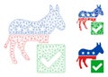 Vote Democratic Vector Mesh Network Model and Triangle Mosaic Icon