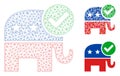 Vote Republican Vector Mesh 2D Model and Triangle Mosaic Icon