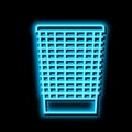 mesh wastebasket trash neon glow icon illustration