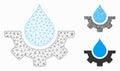 Water Service Vector Mesh Wire Frame Model and Triangle Mosaic Icon