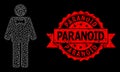 Grunge Paranoid Seal and Web Mesh Sad Man