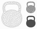 Weight Iron Vector Mesh 2D Model and Triangle Mosaic Icon