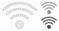 Wi-Fi Source Vector Mesh Wire Frame Model and Triangle Mosaic Icon Royalty Free Stock Photo