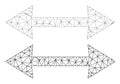 Mesh Width Icon Versions in Polygonal Wire Frame Vector Style Royalty Free Stock Photo