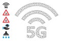 Mesh Wireframe 5G Radio Source Icon