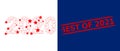 Best of 2021 Grunge Seal and 2020 Year Digits Polygonal Mesh Royalty Free Stock Photo