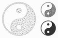 Yin Yang Vector Mesh 2D Model and Triangle Mosaic Icon