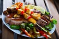 Meshans skara - mixed grilled meat Royalty Free Stock Photo