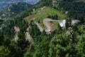 Mesmerising aerial shot of mountain landscapes with unique nature, roads, cities and villages