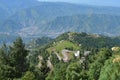 Mesmerising aerial shot of mountain landscapes with unique nature, roads, cities and villages