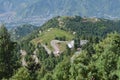 Mesmerising aerial shot of mountain landscapes with unique nature, roads, cities and villages