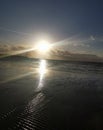 Mesmerising winter beach sunset