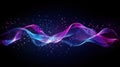 Mesmerizing abstract art with purple electric waves on a dark background