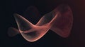 Abstract Digital Waveform Background Design with Glowing Flowing Coral Lines on a Dark Backdrop Royalty Free Stock Photo