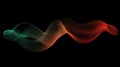 Futuristic Abstract Waveform with Teal Orange and Red Gradient Light Trails on Dark Background Royalty Free Stock Photo