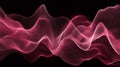Abstract Pink Wireframe Grid Waveform Visualization on Black Background - Digital Technology and Data Flow Concept Royalty Free Stock Photo