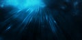 mesmerizing abstract background featuring blue light rays emanating from dark space, creating sense of depth and tranquility. Royalty Free Stock Photo