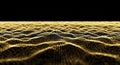 Golden Abstract Wave of Particles on Black Background with Shallow Depth of Field image Royalty Free Stock Photo