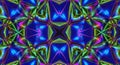 Abstract kaleidoscopic geometric pattern with vibrant blue, green, and purple hues Royalty Free Stock Photo