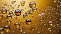 Abstract Golden Liquid Droplets and Bubbles Background Royalty Free Stock Photo