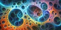 A mesmerizing abstract background with intricate fractal patterns, pulsating with radiant neon