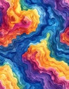 Vibrant Abstract Topographic Map with Colorful Swirls and Layers Royalty Free Stock Photo