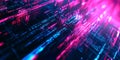 A mesmerizing abstract background showcasing glitch-inspired digital distortions with shifting neon