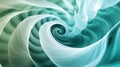 Mesmerizing abstract background showcasing a spiral sound wave rhythm line in soft blues and greens