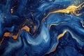 Mesmerizing Abstract blue gold. Generate Ai