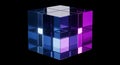 Abstract cube with blue and purple Royalty Free Stock Photo
