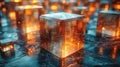 Rotating Glass Blocks in Abstract 3D Render - Seamless Loop