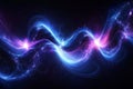 A mesmerizing abstract digital artwork featuring glowing blue particles forming a dynamic circular wave. AI GENERATRED