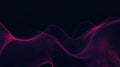 Abstract Digital Waveform Plexus Background with Glowing Pink Neon Particles Royalty Free Stock Photo