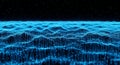 Abstract Blue Digital Waveform Particles with Starry Sky Background image photo Royalty Free Stock Photo