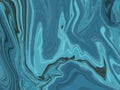 A mesmerizing abstract fluid art design with swirling shades of blue and black
