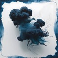 A mesmerizing abstract formation of dark blue ink cloud
