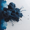 A mesmerizing abstract formation of dark blue ink cloud