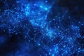 Abstract Blue Network Connection, Digital Data Flow, Futuristic Technology Background Royalty Free Stock Photo