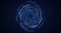 Abstract Circular Data Stream Visualization with Glowing Lines Royalty Free Stock Photo