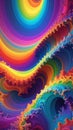 Vibrant Rainbow Swirls and Waves Abstract Art Royalty Free Stock Photo