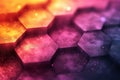 Vibrant Hexagonal Pattern with Gradient Colors and Sparkling Effects Royalty Free Stock Photo