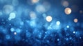 Abstract Shimmering Blue and White Lights Create a Dreamy Bokeh Effect Royalty Free Stock Photo