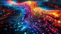 Binary Code & Bokeh Lights: Data Realm Visualization, generative ai Royalty Free Stock Photo