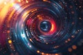 A mesmerizing abstract image of swirling light and energy forming a dynamic vortex. by Generative AI