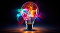 mesmerizing abstract light bulb with a glow Royalty Free Stock Photo