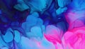 mesmerizing abstract liquid ink flow swirls, background pattern, vibrant neon purple blue pink red Royalty Free Stock Photo