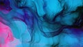 mesmerizing abstract liquid ink flow swirls, background pattern, vibrant neon purple blue pink red Royalty Free Stock Photo