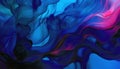 mesmerizing abstract liquid ink flow swirls, background pattern, vibrant neon purple blue pink red Royalty Free Stock Photo