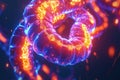 A mesmerizing abstract representation of glowing strands illuminating vibrant colors in a dynamic flow ideal for digital art